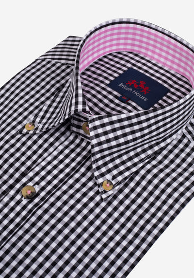 Jet Black Checked Poplin Shirt