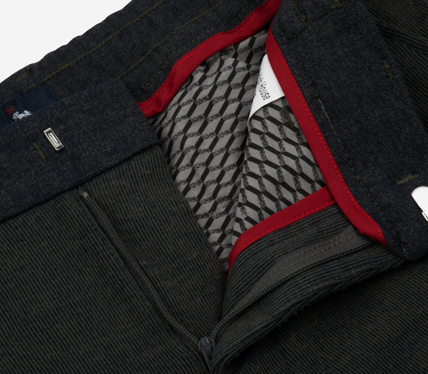 Stretch Knitted Olive Stripe Pants