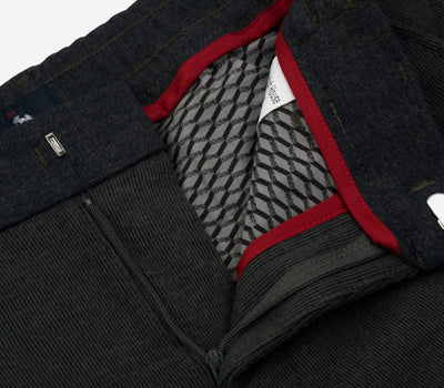 Stretch Knitted Olive Stripe Pants