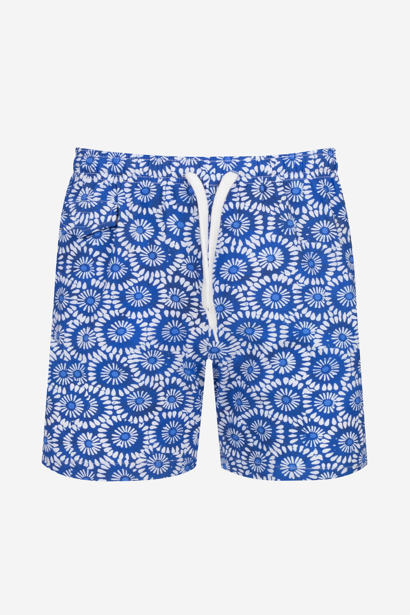 Blue White Floral Swim Shorts