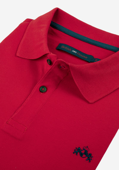 Cardinal Red Cotton Lycra Polo Shirt