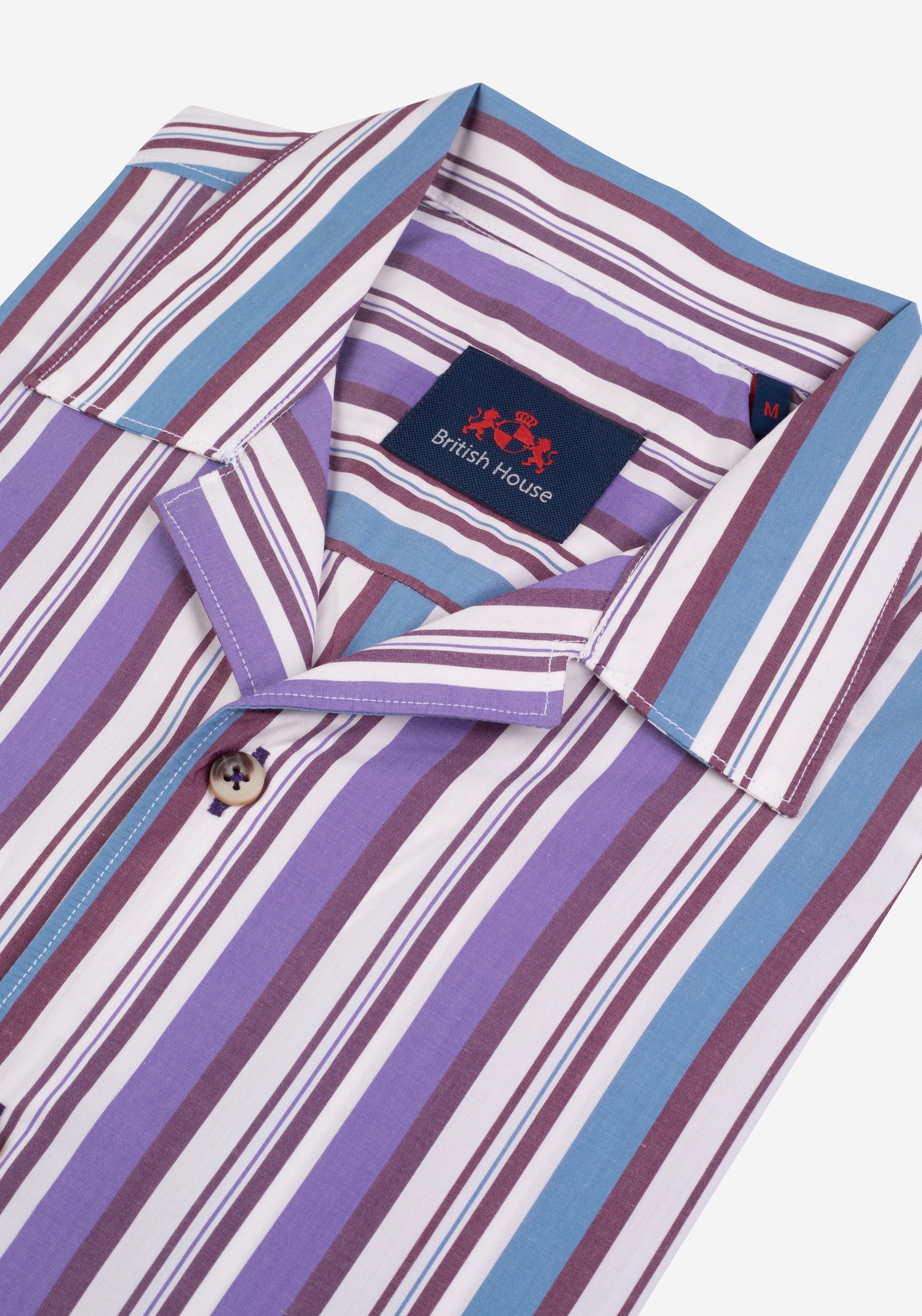 Purple Blue Stripe Resort Shirt - Short Sleeve