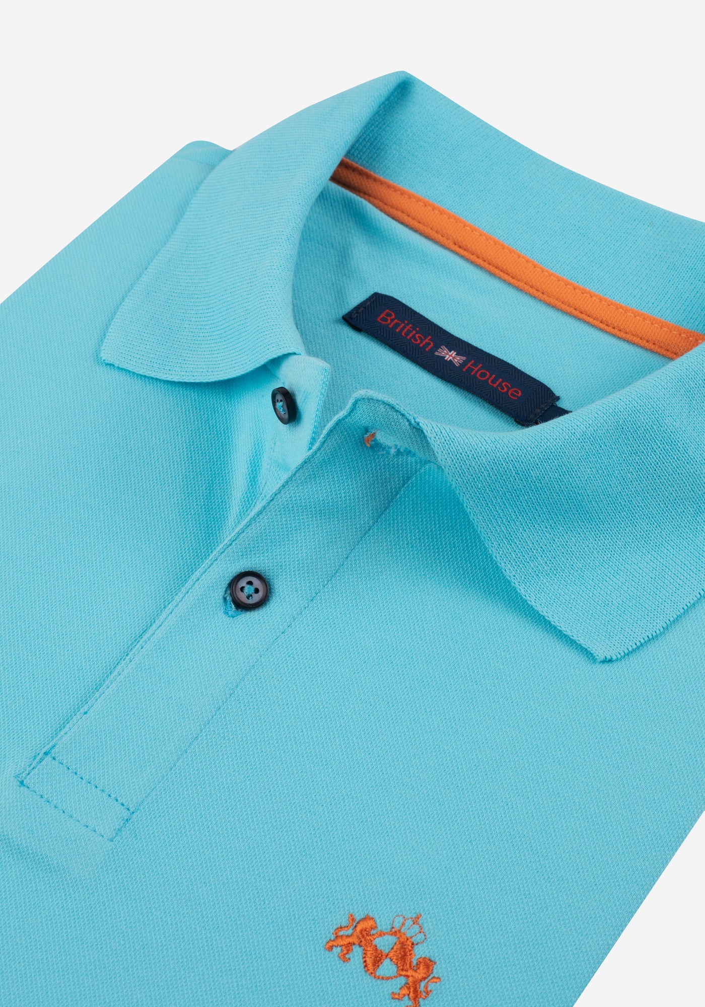 Turquoise Cotton Lycra Polo Shirt