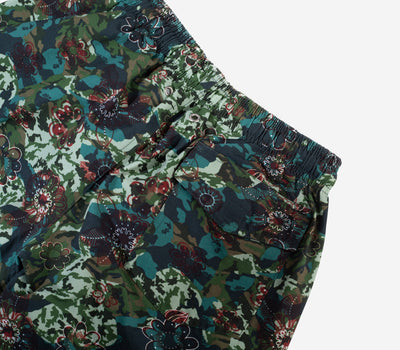 Olive Floral Swim Shorts