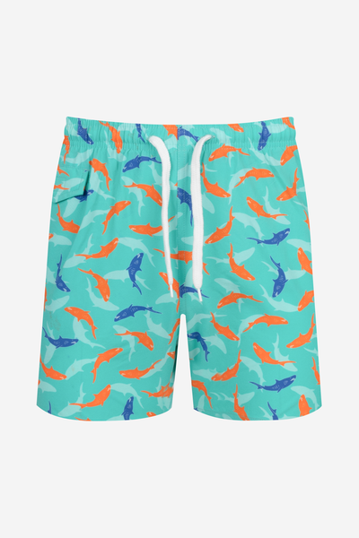 Mint Green Shark Swim Shorts