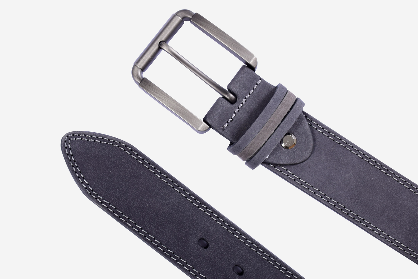 Dark Grey Genuine Leather Belt