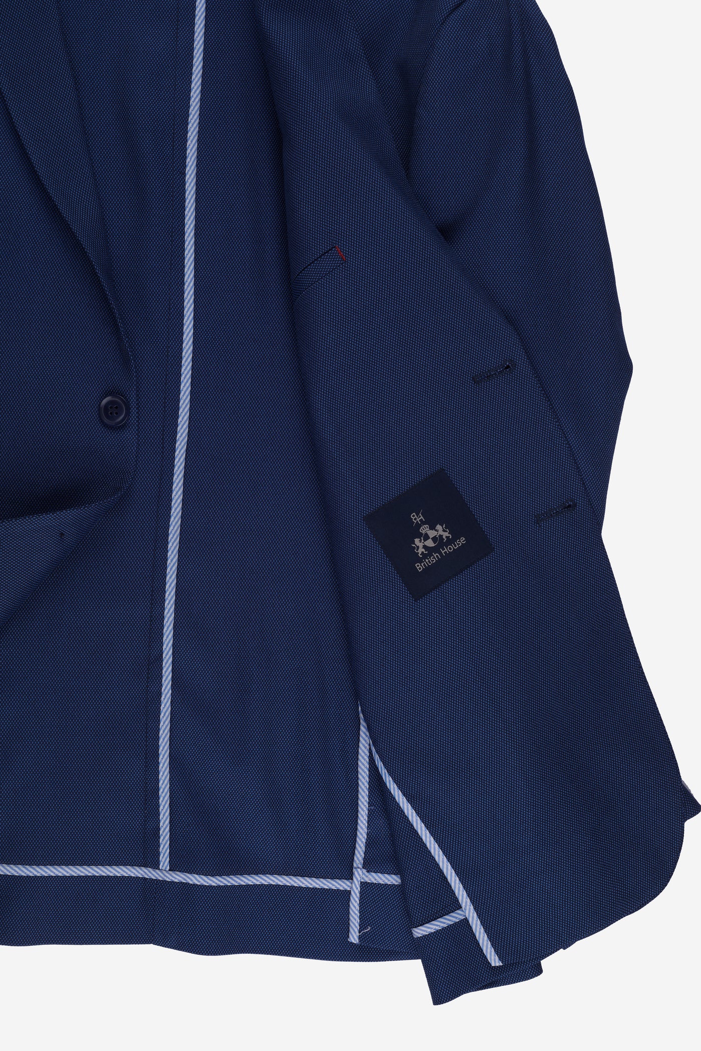 Contemporary Fit Galaxy Blue Dotted Blazer