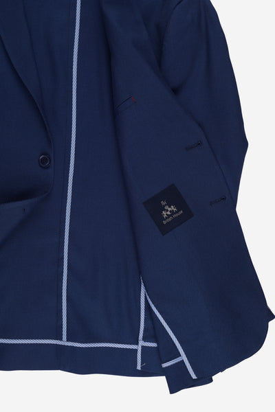 Contemporary Fit Galaxy Blue Dotted Blazer