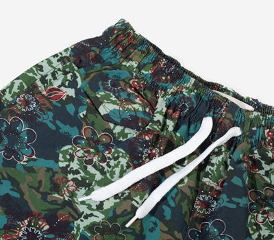 Olive Floral Swim Shorts