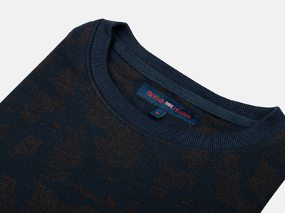 Navy Brown Cotton Sweatshirt