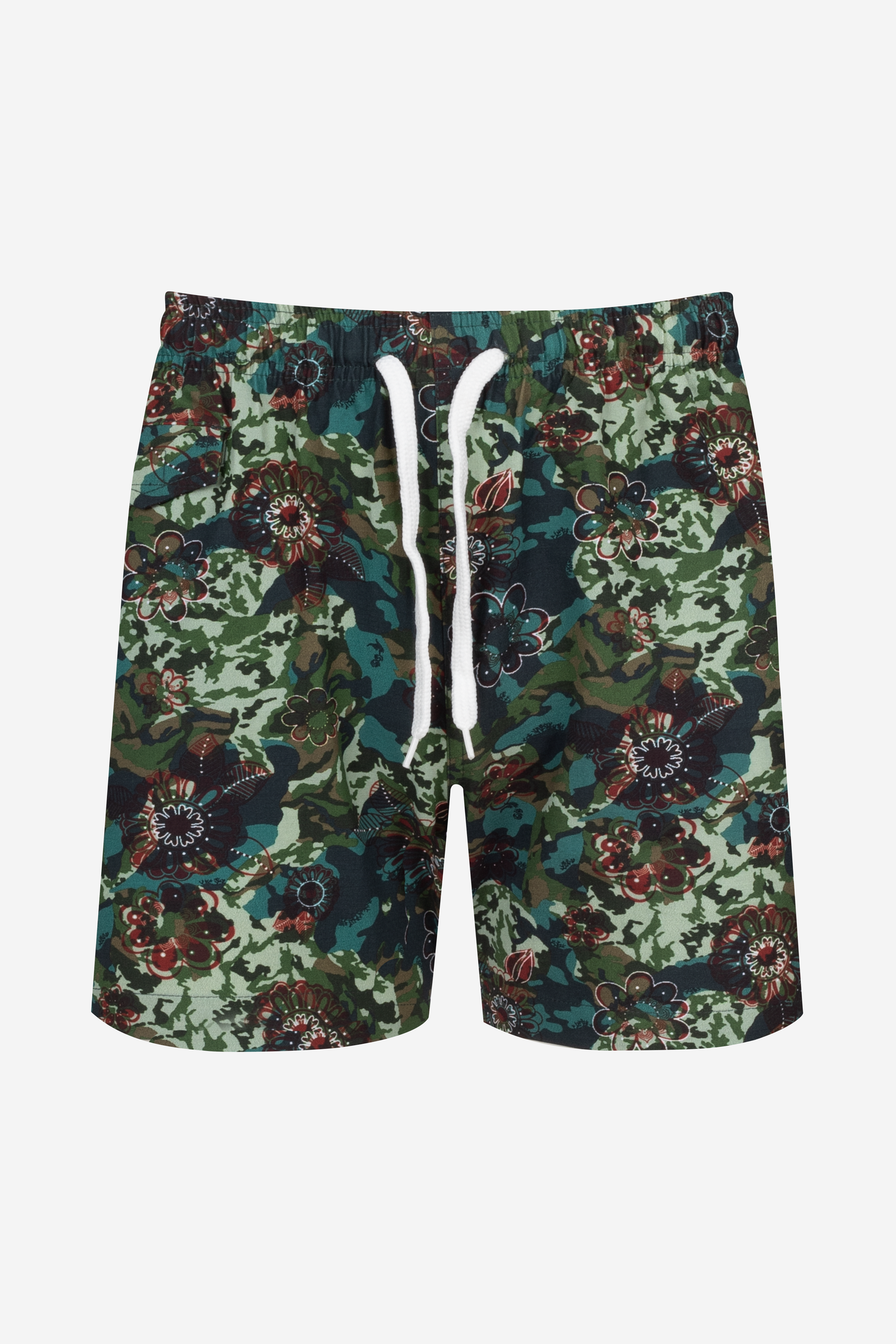 Olive Floral Swim Shorts