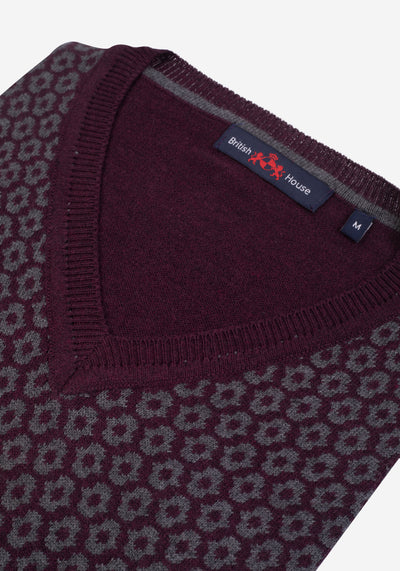 Burgundy Pullover Cotton Viscose