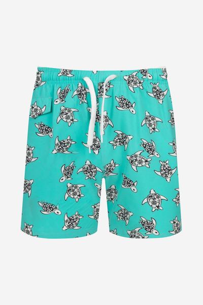 Mint Green Turtle Swim Shorts