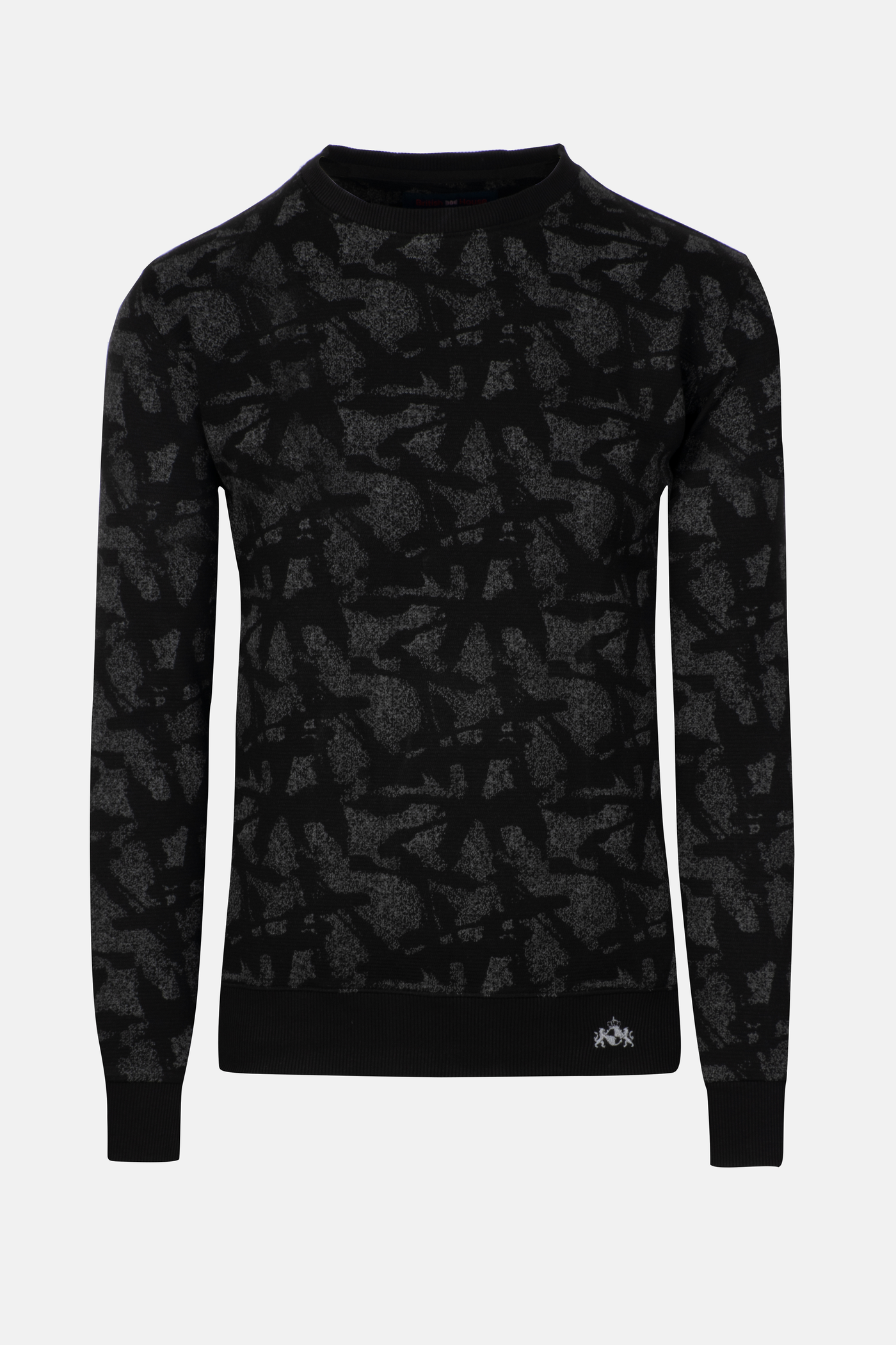 Black White Cotton Sweatshirt