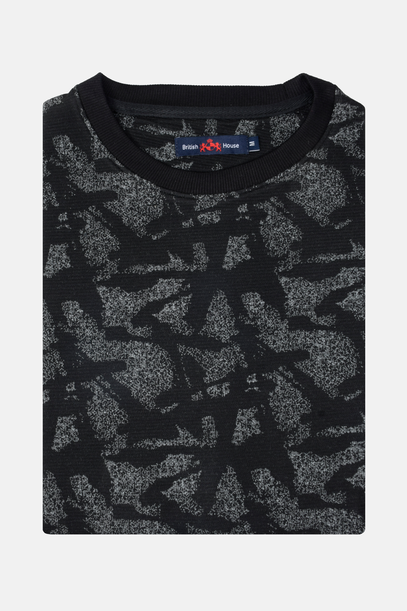 Black White Cotton Sweatshirt