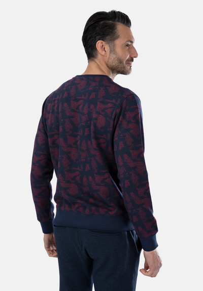 Navy Brick Cotton Sweatshirt