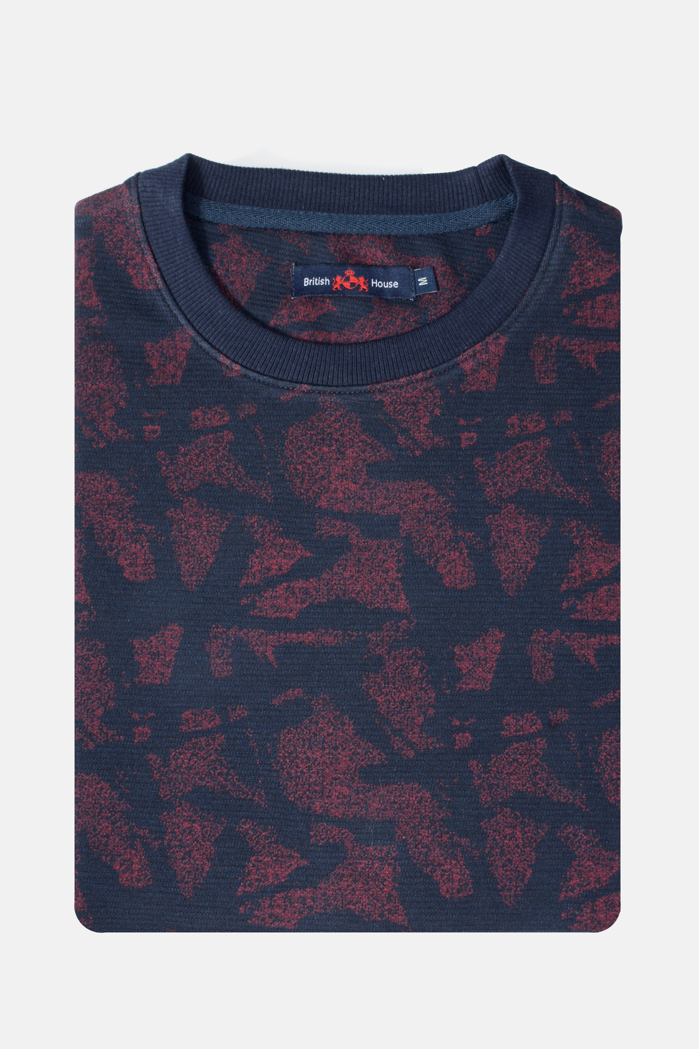 Navy Brick Cotton Sweatshirt