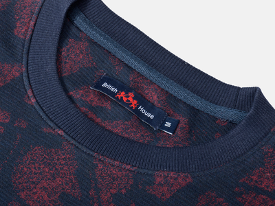 Navy Brick Cotton Sweatshirt