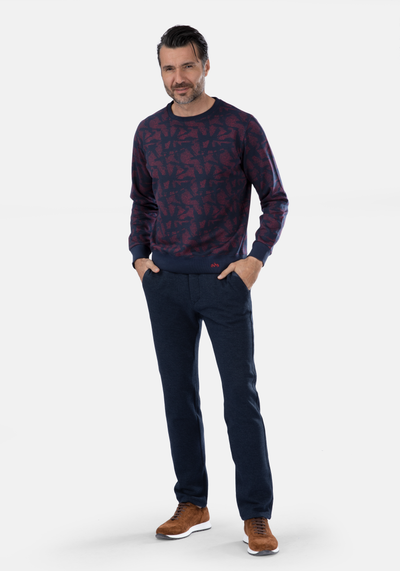 Navy Brick Cotton Sweatshirt