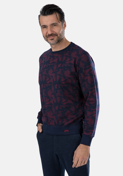 Navy Brick Cotton Sweatshirt