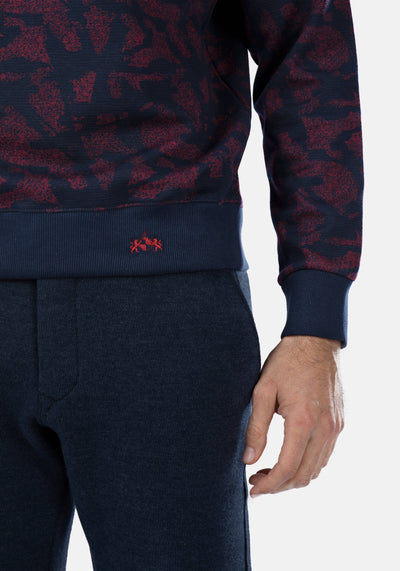 Navy Brick Cotton Sweatshirt