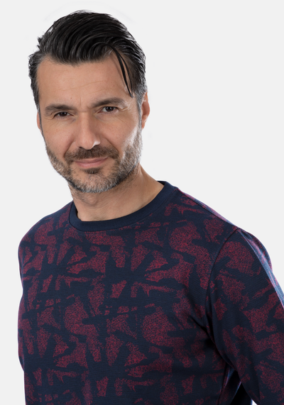 Navy Brick Cotton Sweatshirt