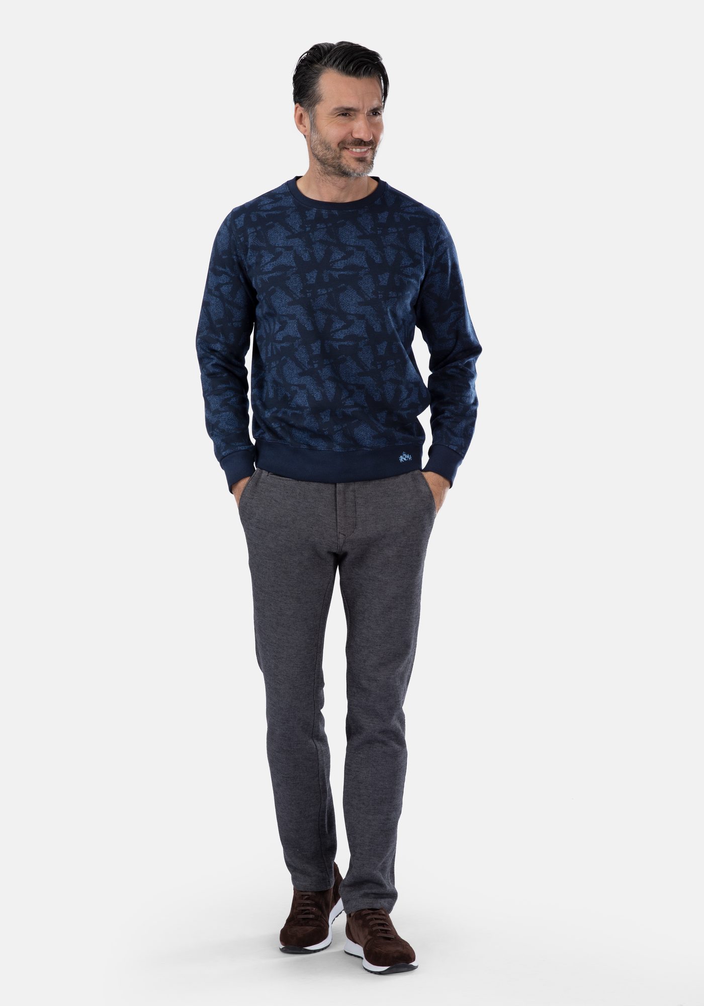 Navy Blue Cotton Sweatshirt