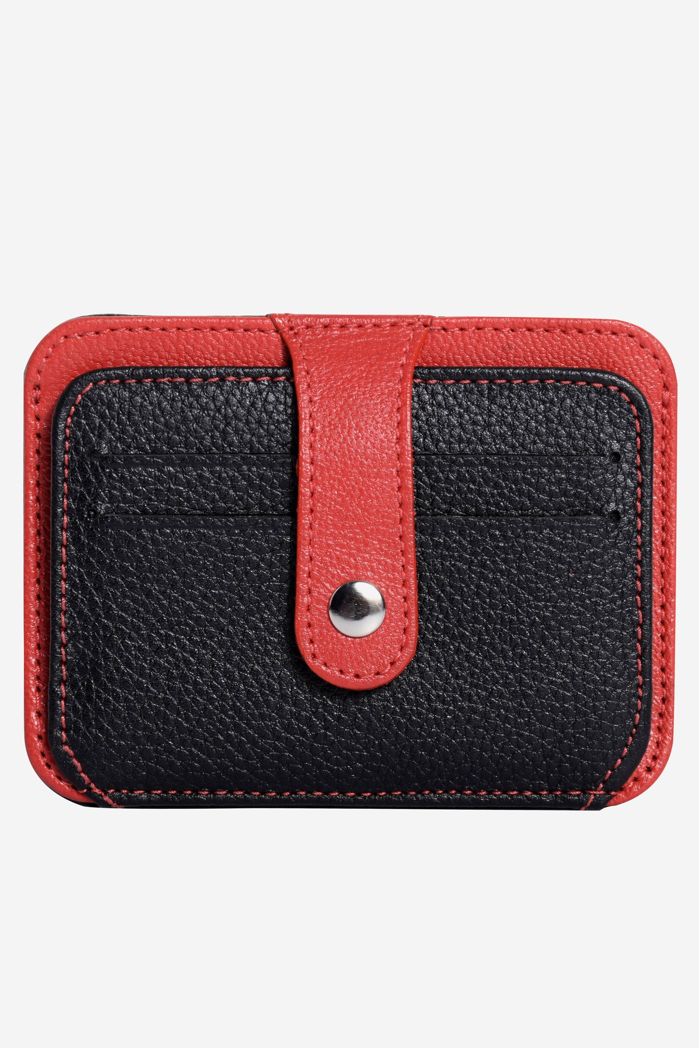 Red Black Genuine Leather Card Holder