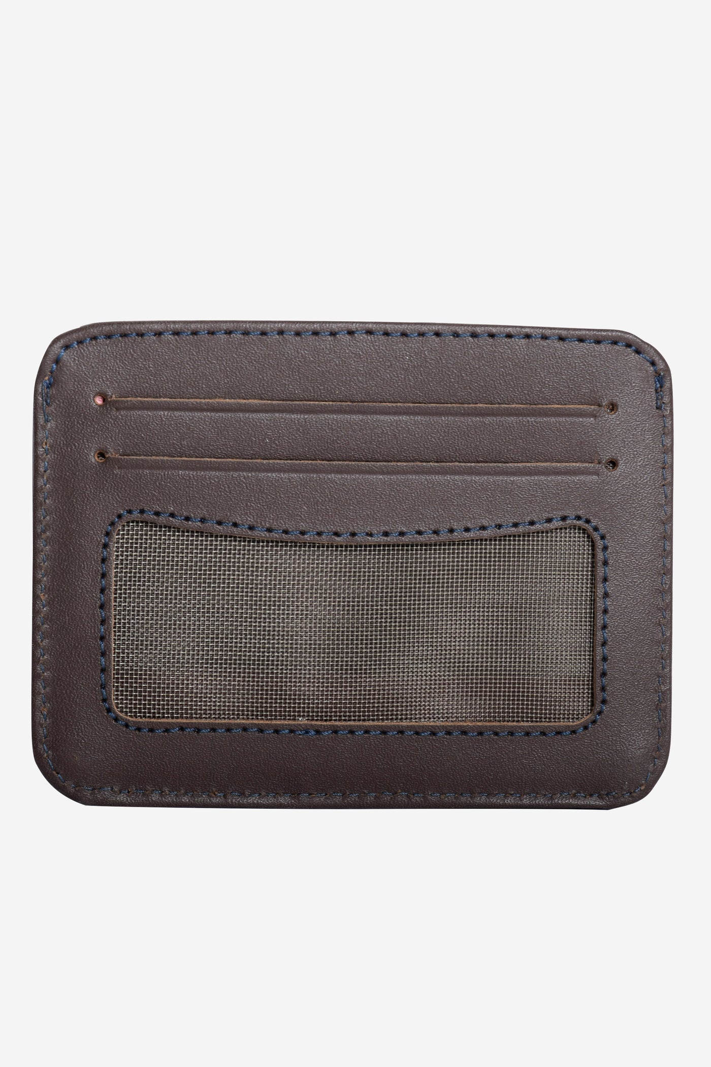 Navy Brown Genuine Leather Card Holder