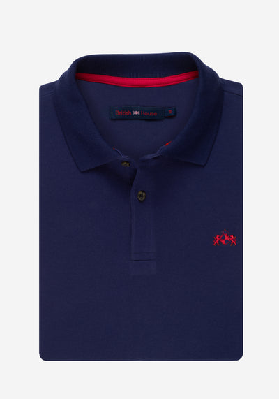 Navy Cotton Lycra Polo Shirt