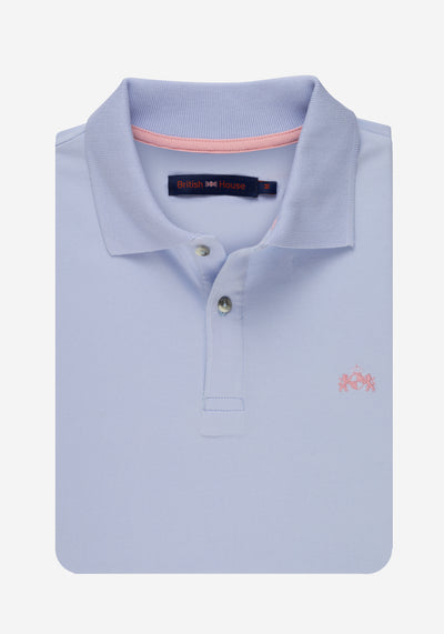 Light Blue Cotton Lycra Polo Shirt