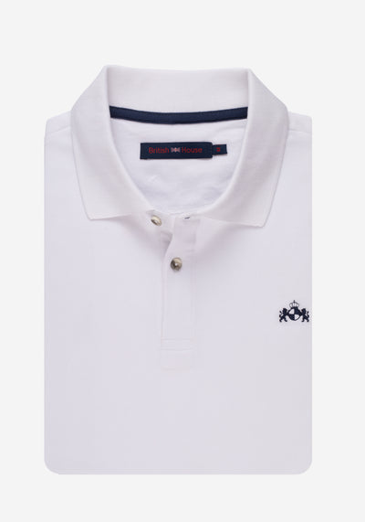 White Cotton Lycra Polo Shirt