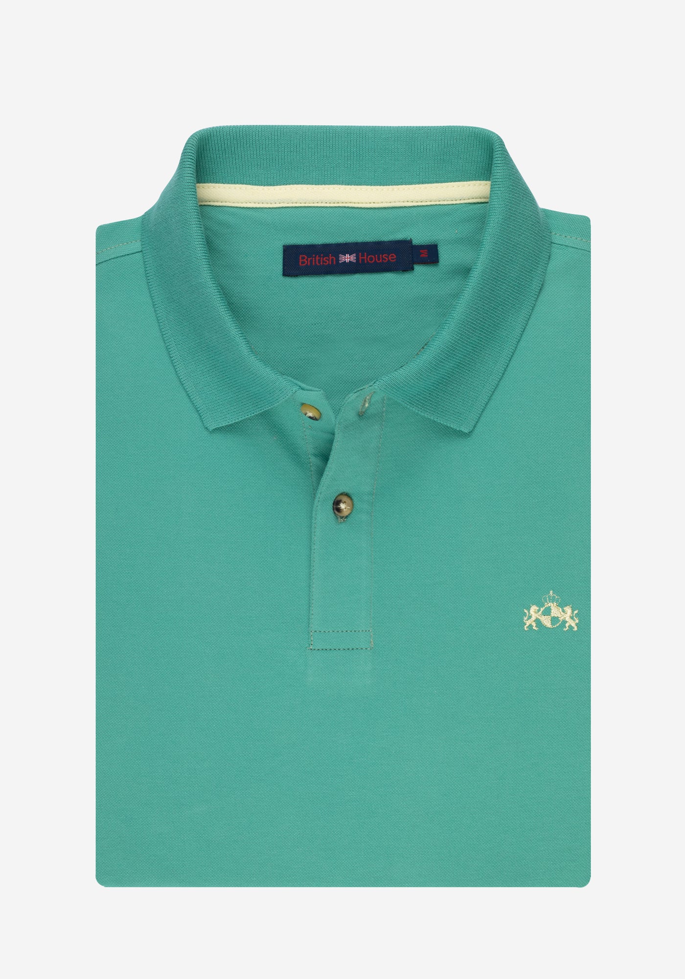 Viridian Green Cotton Lycra Polo Shirt