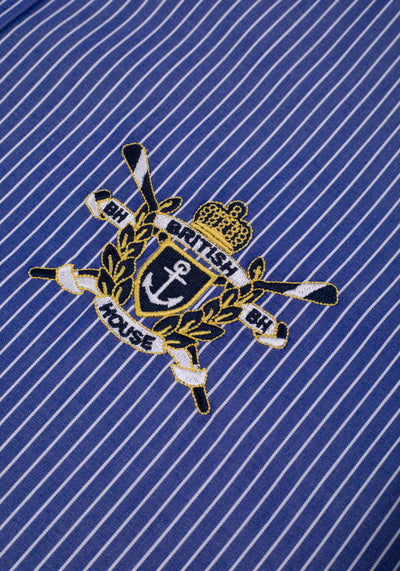 Navy Blue Stripe Poplin Shirt