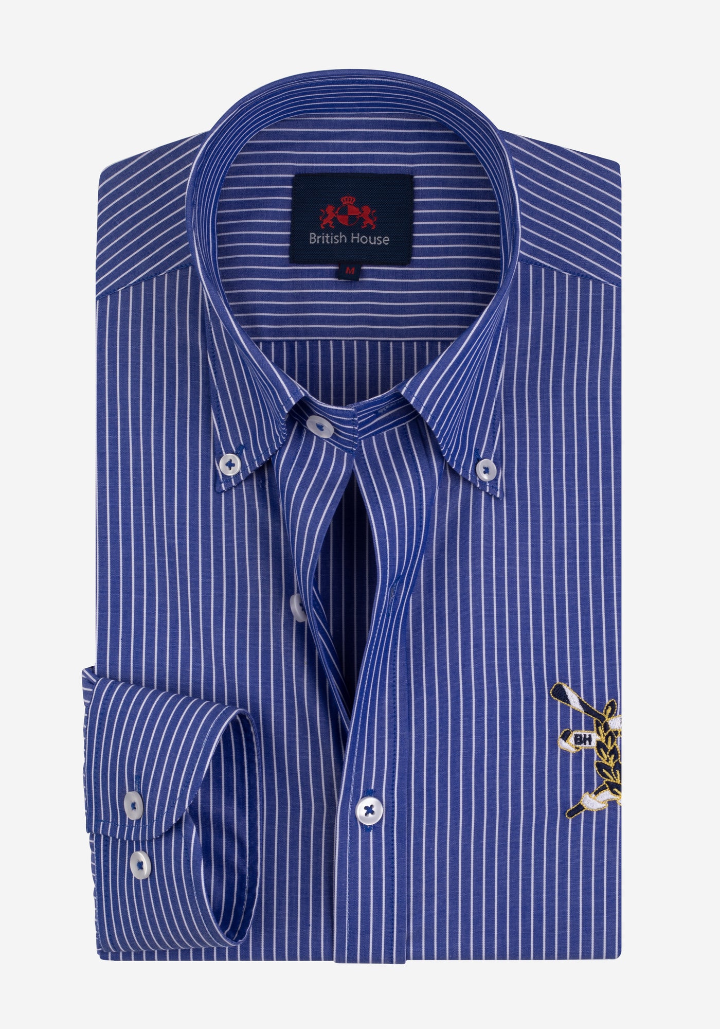 Navy Blue Stripe Poplin Shirt